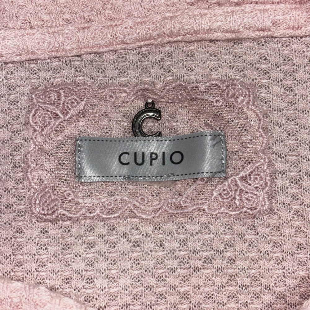 Cupio Waffle Knit Cowl Neck Pink Lightweight Flowy Top Womens XL - Picture 5 of 9